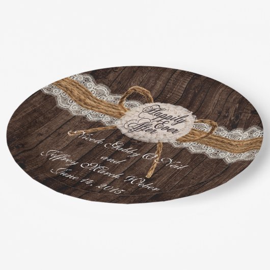 国素朴夫婦の写真のディナ結婚ー ペーパープレート (アングル)