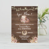 国素朴女性のカーボーイフローラ誕生日招待状 招待状 (スタンド正面)