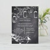 国素朴婚式の鳥メイスンジャールシャルボード 招待状 (スタンド正面)