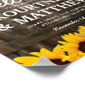 国素朴婚式 |ヒマワリのストリングライト ポスター (角)