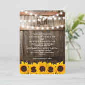 国素朴婚式 |ヒマワリのストリングライト 招待状 (スタンド正面)