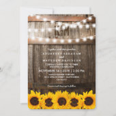 国素朴婚式 |ヒマワリのストリングライト 招待状 (正面)