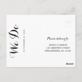 国素朴婚式RSVPポストカード ポストカード (裏面)