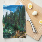 国素朴山の自然シーン写真 キッチンタオル (四つ折り)