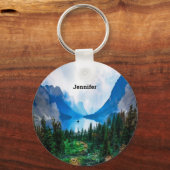 国素朴山の自然シーン写真 キーホルダー (正面)