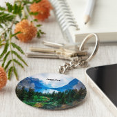 国素朴山の自然シーン写真 キーホルダー (側面)