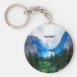 国素朴山の自然シーン写真 キーホルダー