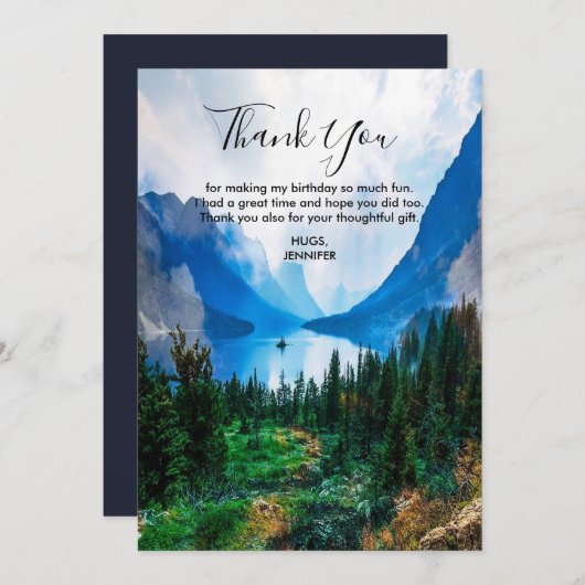 国素朴山景勝自然ありがとう サンキューカード (正面/裏面)