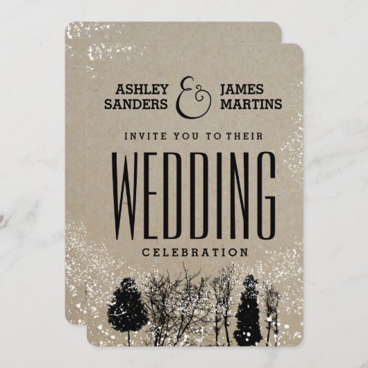 国素朴式結婚式招待状 招待状 (正面/裏面)