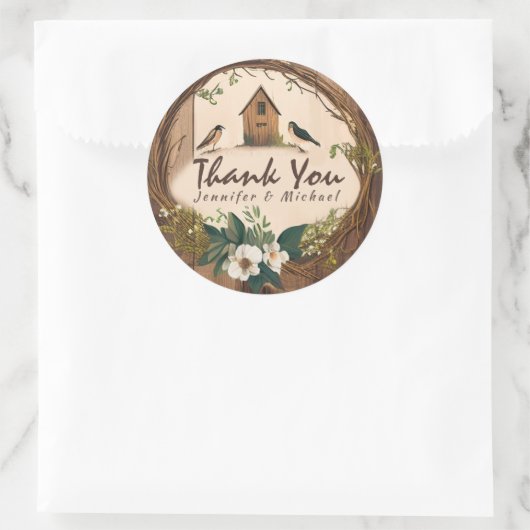 国素朴感謝のラウンドクラシックステッカー ラウンドシール (バッグ)