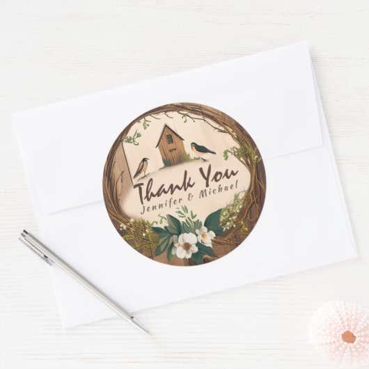 国素朴感謝のラウンドクラシックステッカー ラウンドシール (封筒)