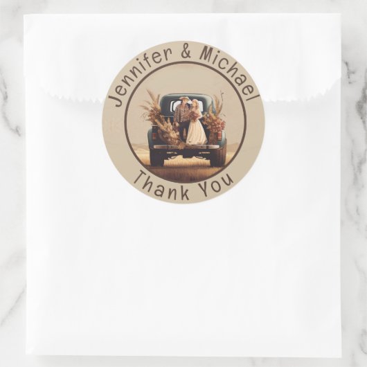 国素朴感謝のラウンドクラシックステッカー ラウンドシール (バッグ)