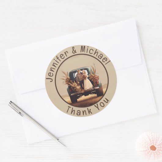 国素朴感謝のラウンドクラシックステッカー ラウンドシール (封筒)