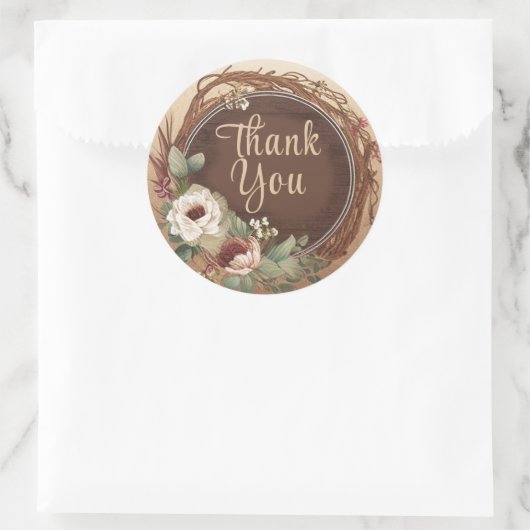 国素朴感謝のラウンドクラシックステッカー ラウンドシール (バッグ)