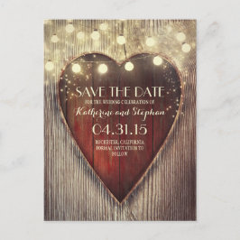 国素朴日付と彫り込みハートライトを保存 案内ポストカード