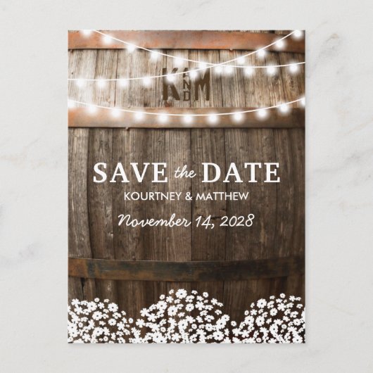 国素朴日付の保存 |光源の文字列 案内ポストカード (正面)