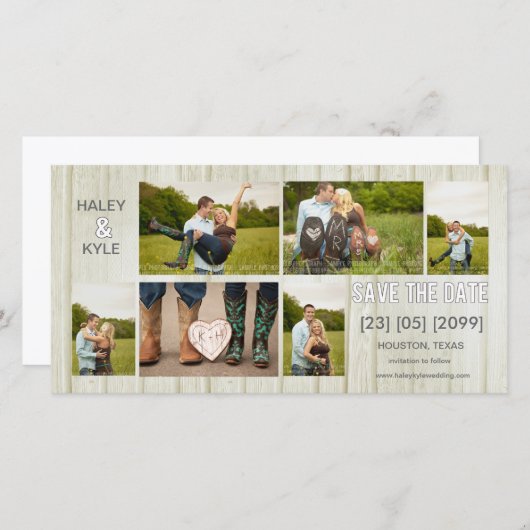 国素朴日付の写真カードを保存 セーブザデート (正面/裏面)