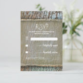 国素朴木の木の結婚式RSVPカード 出欠カード (スタンド正面)