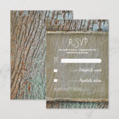 国素朴木の木の結婚式RSVPカード 出欠カード (正面/裏面)