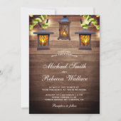 国素朴木ぶら下がった灯結婚灯 招待状 (正面)