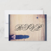 国素朴木ラッチ結婚式RSVP返信カード 出欠カード (裏面)