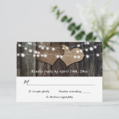 国素朴木材ストリングラ結婚イト 出欠カード (スタンド正面)