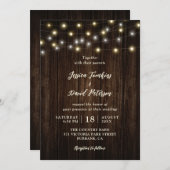 国素朴木材ストリングラ結婚イト 招待状 (正面/裏面)