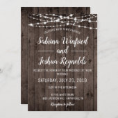 国素朴木材ストリングラ結婚イト 招待状 (正面/裏面)