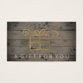 国素朴木材金ゴールドギフトカード証明書 (正面)