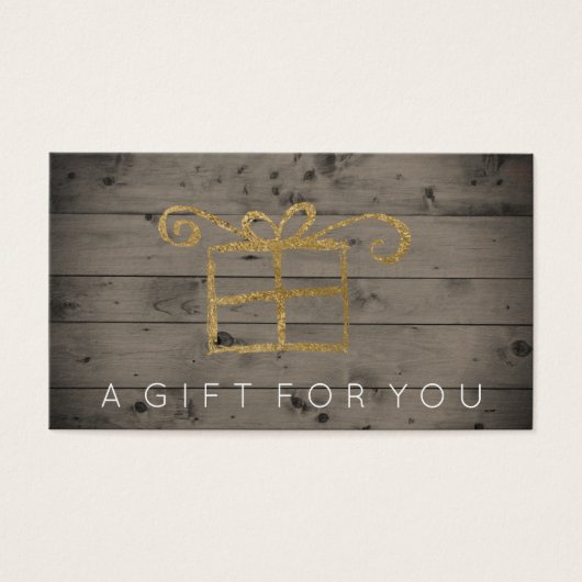 国素朴木材金ゴールドギフトカード証明書 (正面)
