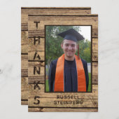 国素朴材卒業写真感謝してい サンキューカード (正面/裏面)