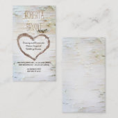 国素朴樺の木ツリーハート彫刻 名刺 (正面/裏面)