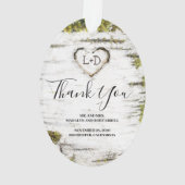 国素朴樺の木ツリーハート結婚の感謝 オーナメント (裏面)