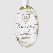 国素朴樺の木ツリーハート結婚の感謝 オーナメント (正面)