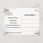 国素朴樺の木ツリーハート結婚式招待状 ポストカード (裏面)