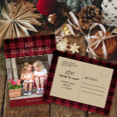 国素朴水牛のプレイドクリスマスフォトジョイ ポストカード