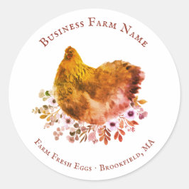 国素朴水色フローラ鶏 ラウンドシール