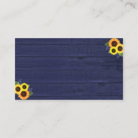 国素朴海軍ひまわり結婚のウェブサイト エンクロージャーカード (裏面)