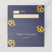 国素朴海軍ウッドサンフラワーフローラ結婚 プレイスカード (外部開封)