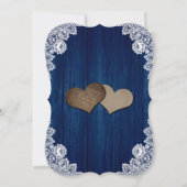 国素朴海軍ブルー赤面フローラ結婚ズ 招待状 (裏面)