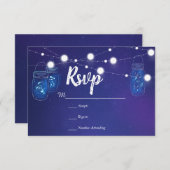 国素朴灯石工ジャース結婚式RSVPカード 出欠カード (正面/裏面)