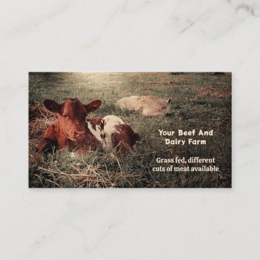 国素朴牛牛牛牛及び酪農場 名刺 (正面)