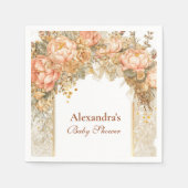 国素朴牡丹ブーツ赤ちゃんシャワー スタンダードカクテルナプキン (正面)