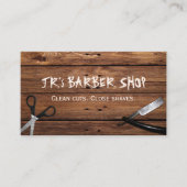 国素朴理容師店はさみとカミソリ 名刺 (正面)