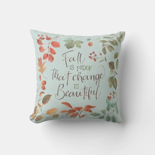 国素朴秋の紅葉の水色の変化 クッション (正面)