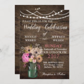 国素朴秋冬の秋の結婚メイソンJa 招待状 (正面/裏面)