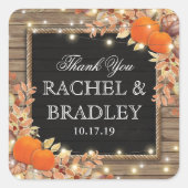 国素朴秋秋の結婚式の恩恵 スクエアシール (正面)