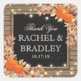 国素朴秋秋の結婚式の恩恵 スクエアシール