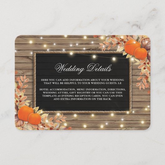 国素朴秋秋の結婚式詳細 エンクロージャーカード (正面)