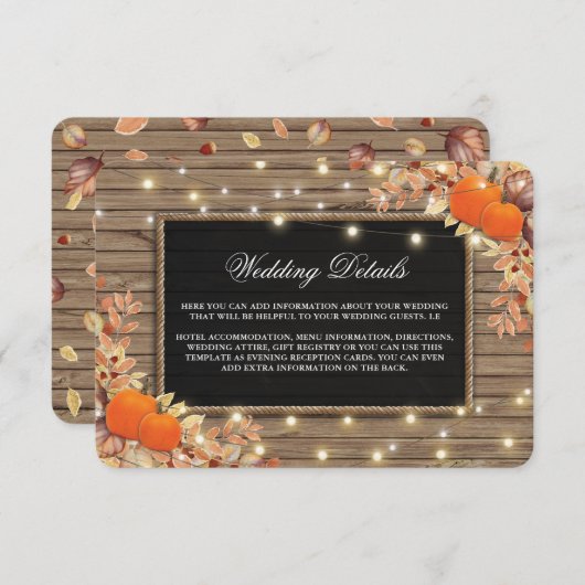 国素朴秋秋の結婚式詳細 エンクロージャーカード (正面/裏面)